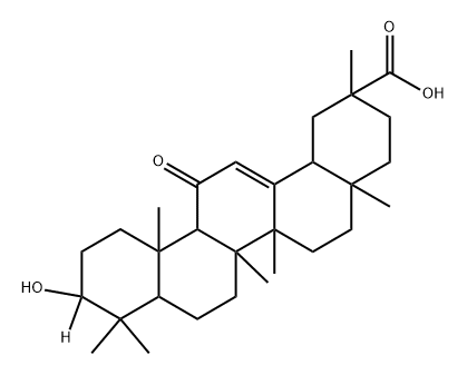 10-hydroxy-2,4a,6a,6b,9,9,12a-heptamethyl-13-oxo-1,2,3,4,4a,5,6,6a,6b,7,8,8a,9,10,11,12,12a,12b,13,14b-icosahydropicene-2-carboxylic-10-d acid Structure