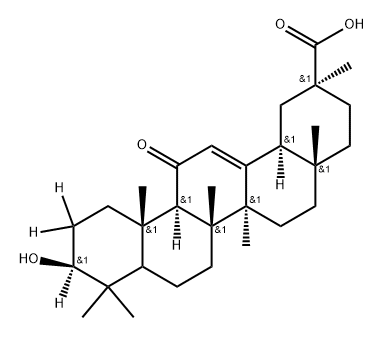 (2S,4aS,6aS,6bR,10S,12aS,12bR,14bS)-10-hydroxy-2,4a,6a,6b,9,9,12a-heptamethyl-13-oxo-1,2,3,4,4a,5,6,6a,6b,7,8,8a,9,10,11,12,12a,12b,13,14b-icosahydropicene-2-carboxylic-10,11,11-d3 acid Structure