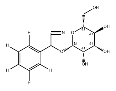 2-(phenyl-d5)-2-(((2R,3S,4S,5S,6R)-3,4,5-trihydroxy-6-(hydroxymethyl)tetrahydro-2H-pyran-2-yl)oxy)acetonitrile Structure