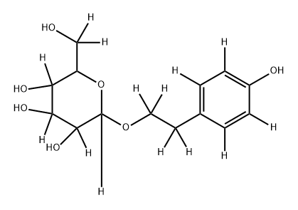 2-(hydroxymethyl-d2)-6-(2-(4-hydroxyphenyl-2,3,5,6-d4)ethoxy-1,1,2,2-d4)tetrahydro-2H-pyran-3,4,5,6-d4-3,4,5-triol Structure