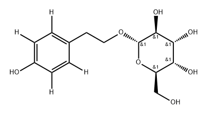 (2R,3S,4R,5S,6S)-2-(hydroxymethyl)-6-(2-(4-hydroxyphenyl-2,3,5,6-d4)ethoxy)tetrahydro-2H-pyran-3,4,5-triol Structure