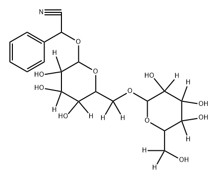 2-phenyl-2-((3,4,5-trihydroxy-6-(((3,4,5-trihydroxy-6-(hydroxymethyl-d2)tetrahydro-2H-pyran-2-yl-3,4,5-d3)oxy)methyl-d2)tetrahydro-2H-pyran-2-yl-3,4,5-d3)oxy)acetonitrile Structure