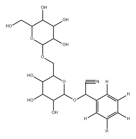 2-(phenyl-d5)-2-((3,4,5-trihydroxy-6-(((3,4,5-trihydroxy-6-(hydroxymethyl)tetrahydro-2H-pyran-2-yl)oxy)methyl)tetrahydro-2H-pyran-2-yl)oxy)acetonitrile Structure