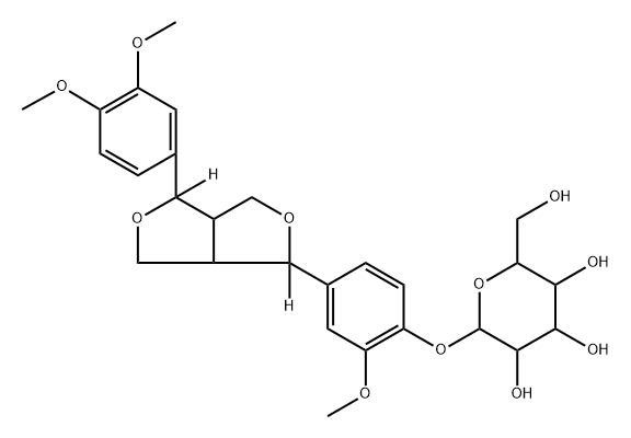 2-(4-(4-(3,4-dimethoxyphenyl)tetrahydro-1H,3H-furo[3,4-c]furan-1-yl-1,4-d2)-2-methoxyphenoxy)-6-(hydroxymethyl)tetrahydro-2H-pyran-3,4,5-triol Structure