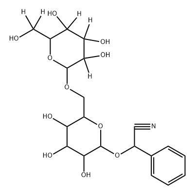 2-phenyl-2-((3,4,5-trihydroxy-6-(((3,4,5-trihydroxy-6-(hydroxymethyl-d2)tetrahydro-2H-pyran-2-yl-3,4,5-d3)oxy)methyl)tetrahydro-2H-pyran-2-yl)oxy)acetonitrile Structure