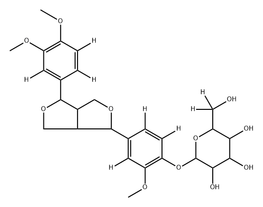 2-(4-(4-(3,4-dimethoxyphenyl-2,5,6-d3)tetrahydro-1H,3H-furo[3,4-c]furan-1-yl)-2-methoxyphenoxy-3,5,6-d3)-6-(hydroxymethyl-d2)tetrahydro-2H-pyran-3,4,5-triol Structure