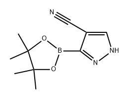 3-(4,4,5,5-tetramethyl-1,3,2-dioxaborolan-2-yl)-1H-pyrazole-4-carbonitrile Structure