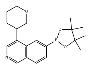 4-(tetrahydro-2H-pyran-3-yl)-6-(4,4,5,5-tetramethyl-1,3,2-dioxaborolan-2-yl)isoquinoline Structure