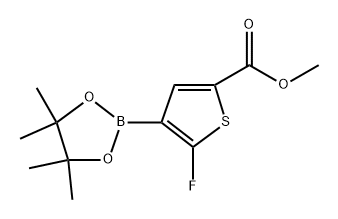 methyl 5-fluoro-4-(4,4,5,5-tetramethyl-1,3,2-dioxaborolan-2-yl)thiophene-2-carboxylate Structure