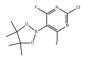 2-chloro-4,6-difluoro-5-(4,4,5,5-tetramethyl-1,3,2-dioxaborolan-2-yl)pyrimidine Structure