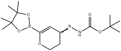 tert-butyl (Z)-2-(6-(4,4,5,5-tetramethyl-1,3,2-dioxaborolan-2-yl)-2,3-dihydro-4H-pyran-4-ylidene)hydrazine-1-carboxylate Structure