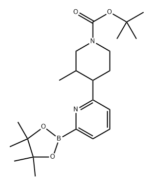 tert-butyl 3-methyl-4-(6-(4,4,5,5-tetramethyl-1,3,2-dioxaborolan-2-yl)pyridin-2-yl)piperidine-1-carboxylate Structure