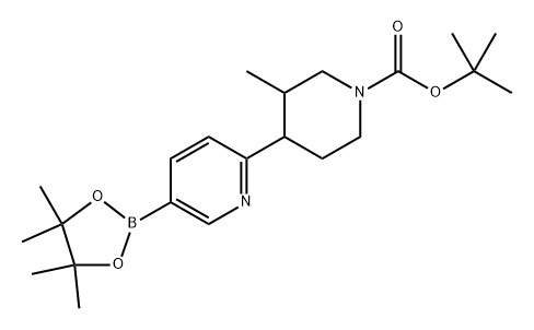 tert-butyl 3-methyl-4-(5-(4,4,5,5-tetramethyl-1,3,2-dioxaborolan-2-yl)pyridin-2-yl)piperidine-1-carboxylate Structure