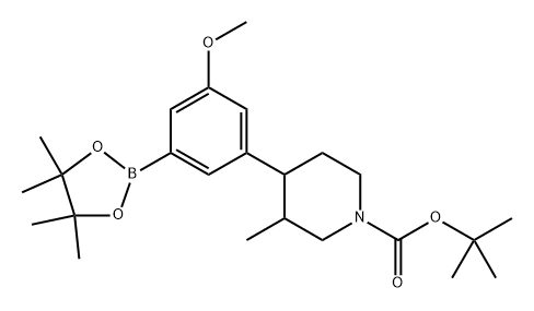 tert-butyl 4-(3-methoxy-5-(4,4,5,5-tetramethyl-1,3,2-dioxaborolan-2-yl)phenyl)-3-methylpiperidine-1-carboxylate Structure