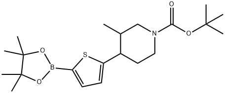 tert-butyl 3-methyl-4-(5-(4,4,5,5-tetramethyl-1,3,2-dioxaborolan-2-yl)thiophen-2-yl)piperidine-1-carboxylate Structure