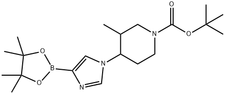 tert-butyl 3-methyl-4-(4-(4,4,5,5-tetramethyl-1,3,2-dioxaborolan-2-yl)-1H-imidazol-1-yl)piperidine-1-carboxylate Structure