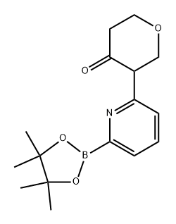 3-(6-(4,4,5,5-tetramethyl-1,3,2-dioxaborolan-2-yl)pyridin-2-yl)tetrahydro-4H-pyran-4-one Structure