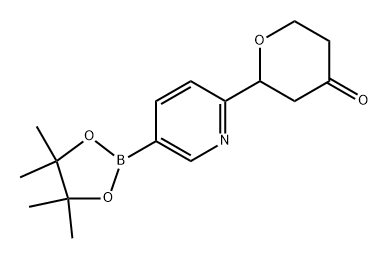 2-(5-(4,4,5,5-tetramethyl-1,3,2-dioxaborolan-2-yl)pyridin-2-yl)tetrahydro-4H-pyran-4-one Structure