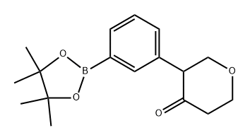 3-(3-(4,4,5,5-tetramethyl-1,3,2-dioxaborolan-2-yl)phenyl)tetrahydro-4H-pyran-4-one Structure