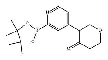 3-(2-(4,4,5,5-tetramethyl-1,3,2-dioxaborolan-2-yl)pyridin-4-yl)tetrahydro-4H-pyran-4-one Structure