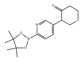 3-(6-(4,4,5,5-tetramethyl-1,3,2-dioxaborolan-2-yl)pyridin-3-yl)tetrahydro-4H-pyran-4-one Structure