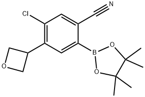 5-chloro-4-(oxetan-3-yl)-2-(4,4,5,5-tetramethyl-1,3,2-dioxaborolan-2-yl)benzonitrile Structure