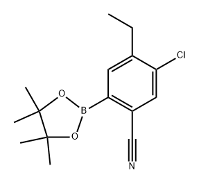 5-chloro-4-ethyl-2-(4,4,5,5-tetramethyl-1,3,2-dioxaborolan-2-yl)benzonitrile Structure