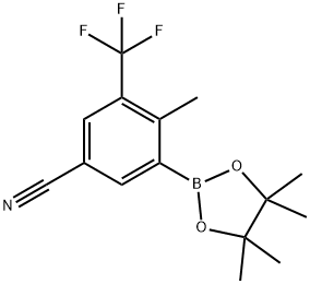 4-methyl-3-(4,4,5,5-tetramethyl-1,3,2-dioxaborolan-2-yl)-5-(trifluoromethyl)benzonitrile Structure