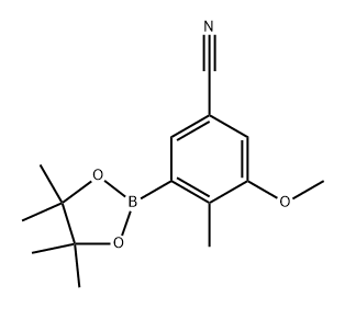 3-methoxy-4-methyl-5-(4,4,5,5-tetramethyl-1,3,2-dioxaborolan-2-yl)benzonitrile Structure