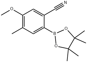 5-methoxy-4-methyl-2-(4,4,5,5-tetramethyl-1,3,2-dioxaborolan-2-yl)benzonitrile Structure