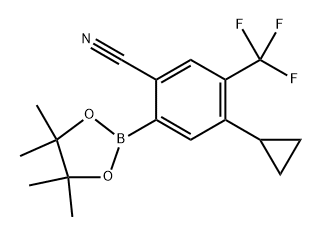 4-cyclopropyl-2-(4,4,5,5-tetramethyl-1,3,2-dioxaborolan-2-yl)-5-(trifluoromethyl)benzonitrile Structure