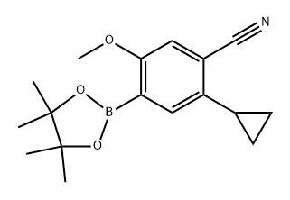 2-cyclopropyl-5-methoxy-4-(4,4,5,5-tetramethyl-1,3,2-dioxaborolan-2-yl)benzonitrile Structure