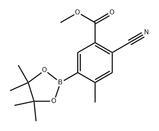 methyl 2-cyano-4-methyl-5-(4,4,5,5-tetramethyl-1,3,2-dioxaborolan-2-yl)benzoate Structure