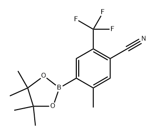 5-methyl-4-(4,4,5,5-tetramethyl-1,3,2-dioxaborolan-2-yl)-2-(trifluoromethyl)benzonitrile 구조식 이미지