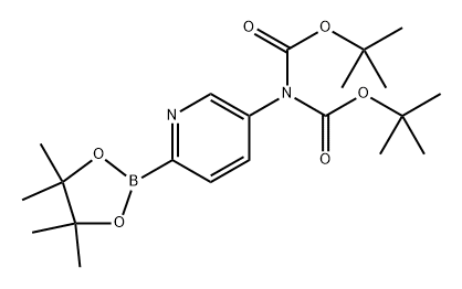 5-(Di-Boc-amino)pyridine-2-boronic acid pinacol ester Structure