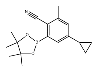 4-cyclopropyl-2-methyl-6-(4,4,5,5-tetramethyl-1,3,2-dioxaborolan-2-yl)benzonitrile Structure