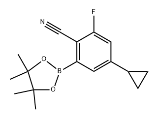 4-cyclopropyl-2-fluoro-6-(4,4,5,5-tetramethyl-1,3,2-dioxaborolan-2-yl)benzonitrile Structure