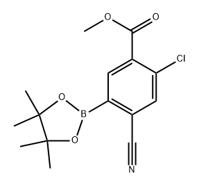 methyl 2-chloro-4-cyano-5-(4,4,5,5-tetramethyl-1,3,2-dioxaborolan-2-yl)benzoate Structure