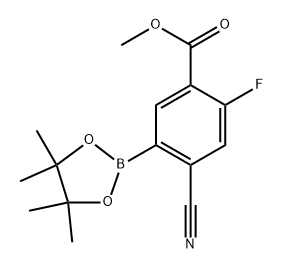 methyl 4-cyano-2-fluoro-5-(4,4,5,5-tetramethyl-1,3,2-dioxaborolan-2-yl)benzoate Structure