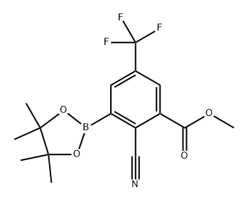 methyl 2-cyano-3-(4,4,5,5-tetramethyl-1,3,2-dioxaborolan-2-yl)-5-(trifluoromethyl)benzoate 구조식 이미지