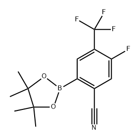 5-fluoro-2-(4,4,5,5-tetramethyl-1,3,2-dioxaborolan-2-yl)-4-(trifluoromethyl)benzonitrile Structure