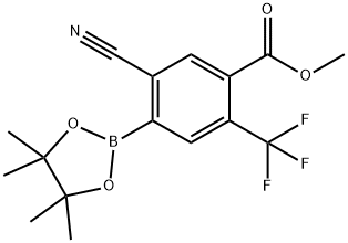 methyl 5-cyano-4-(4,4,5,5-tetramethyl-1,3,2-dioxaborolan-2-yl)-2-(trifluoromethyl)benzoate Structure