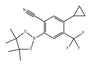 5-cyclopropyl-2-(4,4,5,5-tetramethyl-1,3,2-dioxaborolan-2-yl)-4-(trifluoromethyl)benzonitrile 구조식 이미지