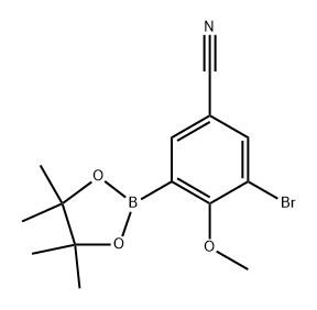 3-bromo-4-methoxy-5-(4,4,5,5-tetramethyl-1,3,2-dioxaborolan-2-yl)benzonitrile Structure