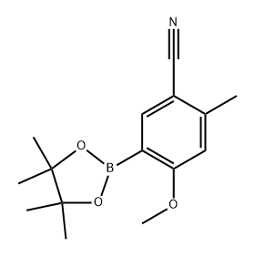 4-methoxy-2-methyl-5-(4,4,5,5-tetramethyl-1,3,2-dioxaborolan-2-yl)benzonitrile Structure