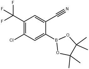 4-chloro-2-(4,4,5,5-tetramethyl-1,3,2-dioxaborolan-2-yl)-5-(trifluoromethyl)benzonitrile Structure
