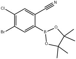 4-bromo-5-chloro-2-(4,4,5,5-tetramethyl-1,3,2-dioxaborolan-2-yl)benzonitrile 구조식 이미지