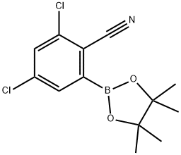 2,4-dichloro-6-(4,4,5,5-tetramethyl-1,3,2-dioxaborolan-2-yl)benzonitrile Structure