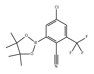 4-chloro-2-(4,4,5,5-tetramethyl-1,3,2-dioxaborolan-2-yl)-6-(trifluoromethyl)benzonitrile Structure