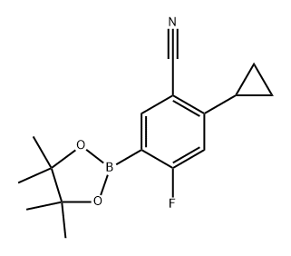 2-cyclopropyl-4-fluoro-5-(4,4,5,5-tetramethyl-1,3,2-dioxaborolan-2-yl)benzonitrile Structure